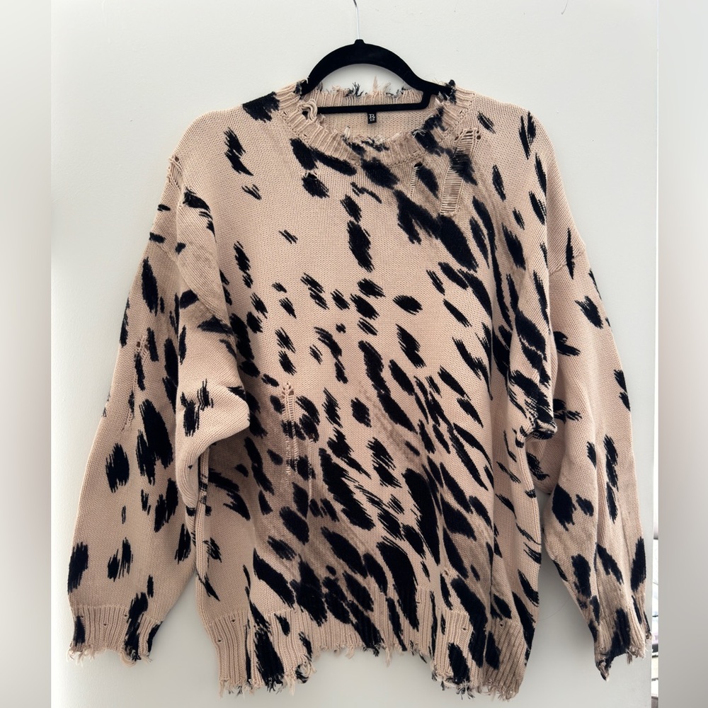 R13 Oversized Sweater-Cheetah